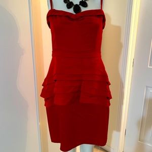 BCBGMAXAZRIA red strapless dress-Brand New